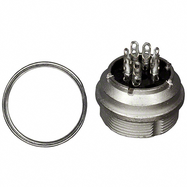 7 Position Circular Connector Receptacle, Female Sockets Solder Cup